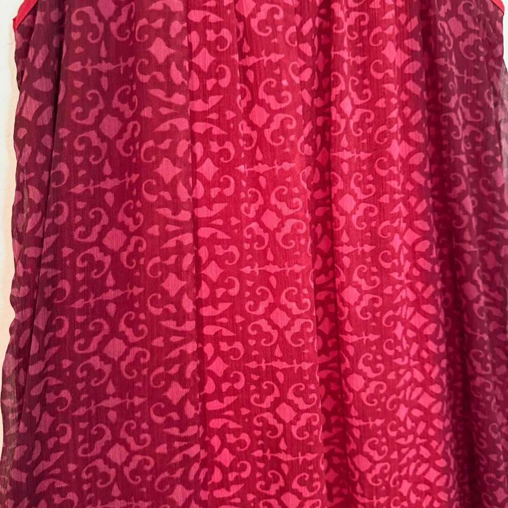 Anthropologie Niki Mahajan Amara Swing Dress Women's 0 Burgundy Red Party Boho View 5